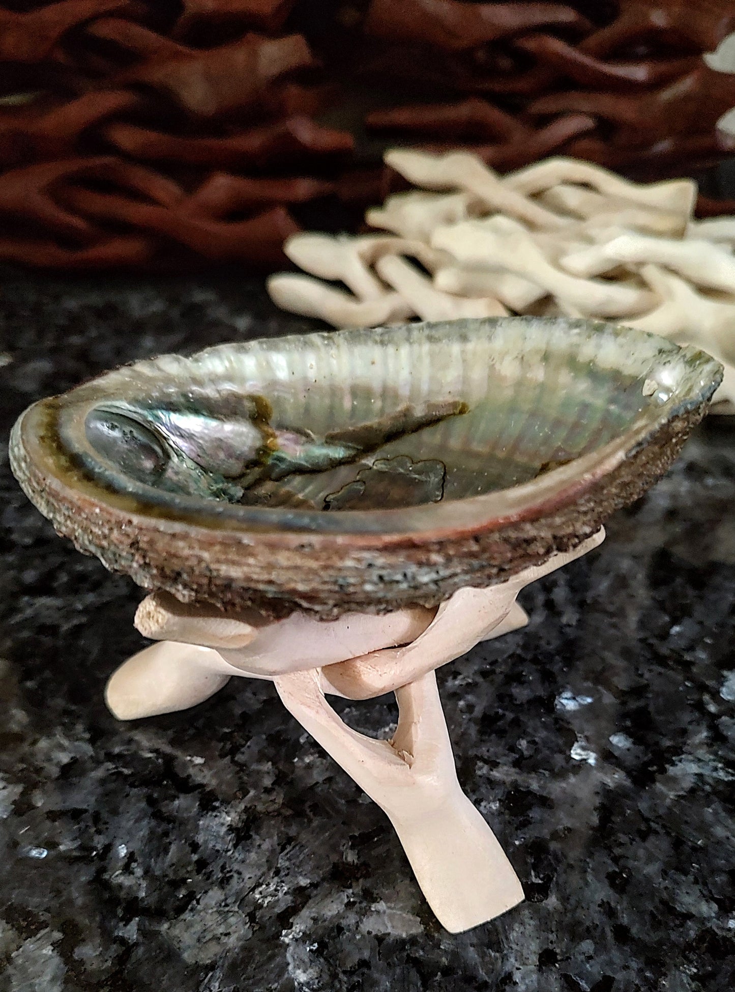 ABALONE SHELL INCENSE BOWL